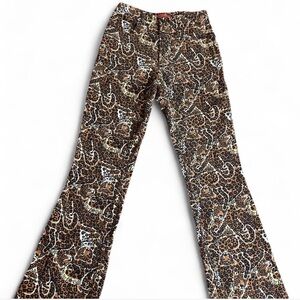 Rare Vintage High Waist Leopard Print Flare Pants